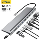 12 in 1 USB Multi-hub Docking Station Type C Multi Hub Extension A HDMI-Compatible RJ45 Pro Adapter Dock for Macbook Mac Laptop