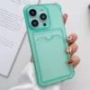 Transparent Card Slot Bag Holder Case For iPhone 13 14 11 12 15 Pro Max Mini X XR XS 7 8 Plus Clear Shockproof Soft Wallet Cover - Image 11